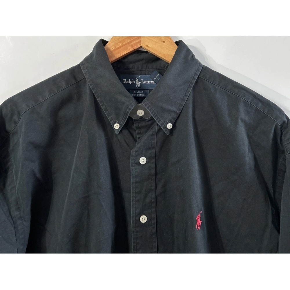 Mens Vintage Ralph Lauren Blake 100% Cotton Button Down Shirt 90'S L Oversized